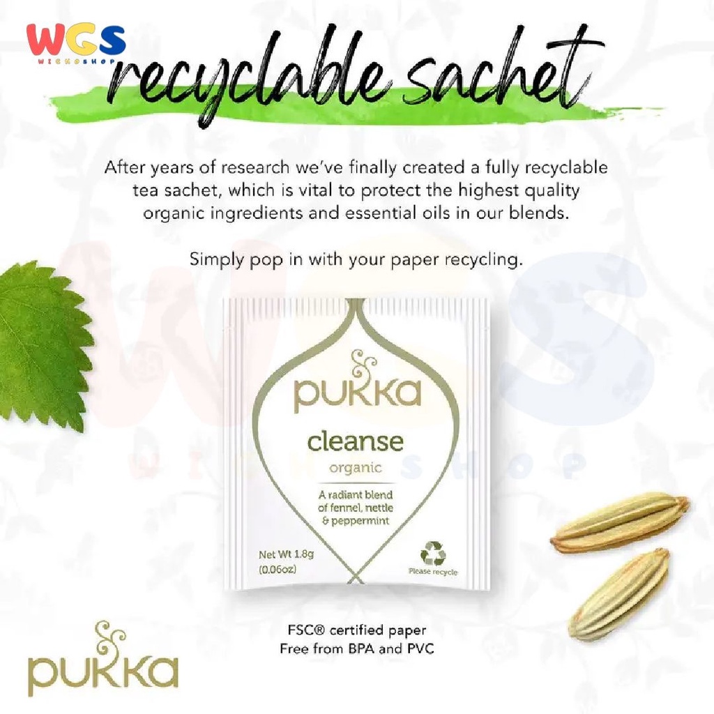 Pukka Tea Cleanse Organic A Radiant Blend of Fennel Peppermint 20s 36g