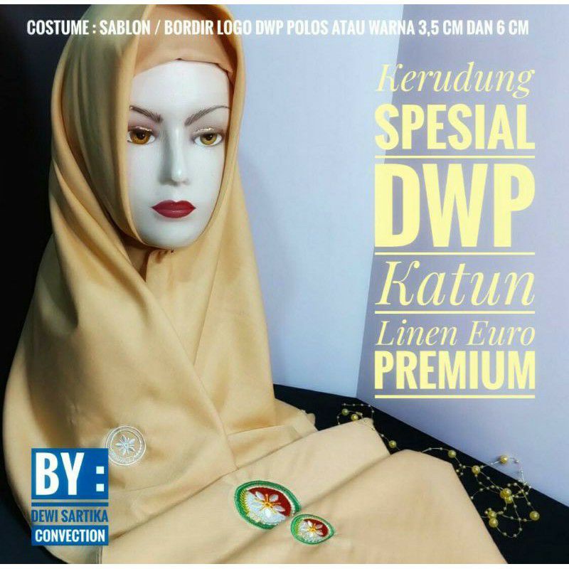 Jilbab DWP Premium Terlaris termurah Katun Linen Euro