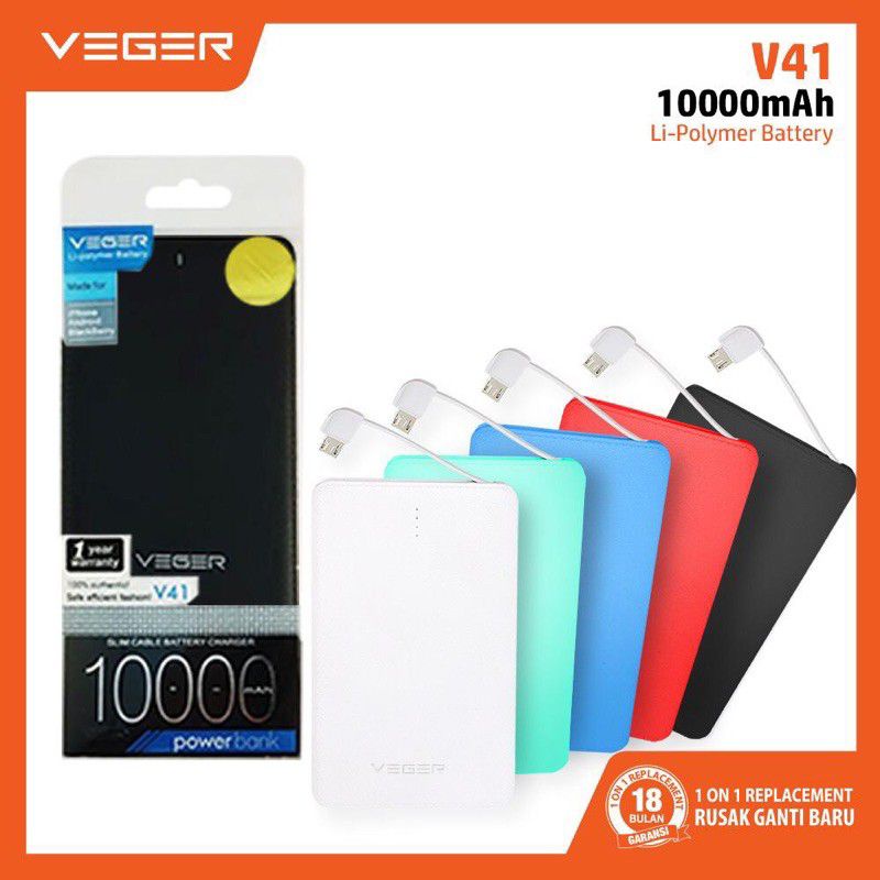 Power Bank VEGER 20000 Mah - PB VEGER - CASAN VEGER CAS VEGER10.000- 20000MAH - BISA COD