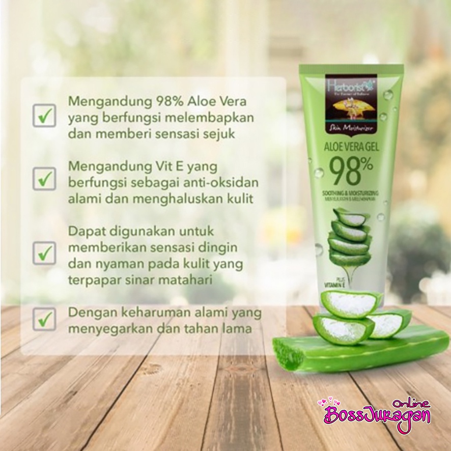 (BOSS) Herborist Aloe Vera Gel TUBE 100gr | Herborist Aloe Vera Gel JAR 250gr | Herboris