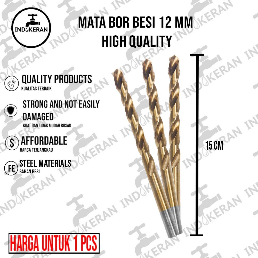 INDOKERAN - Mata Bor Besi - 12 mm - High Quality