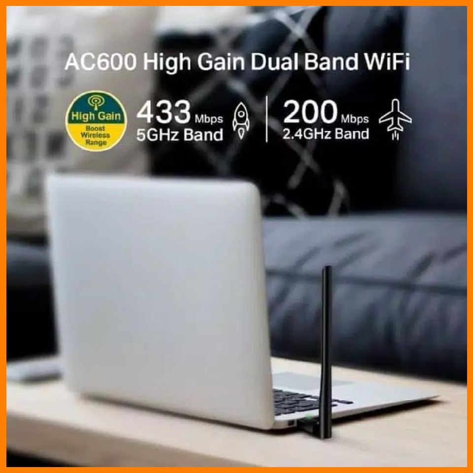 Adapter Tp-Link Archer T2U Plus AC600 High Gain Wireless Dual Band USB