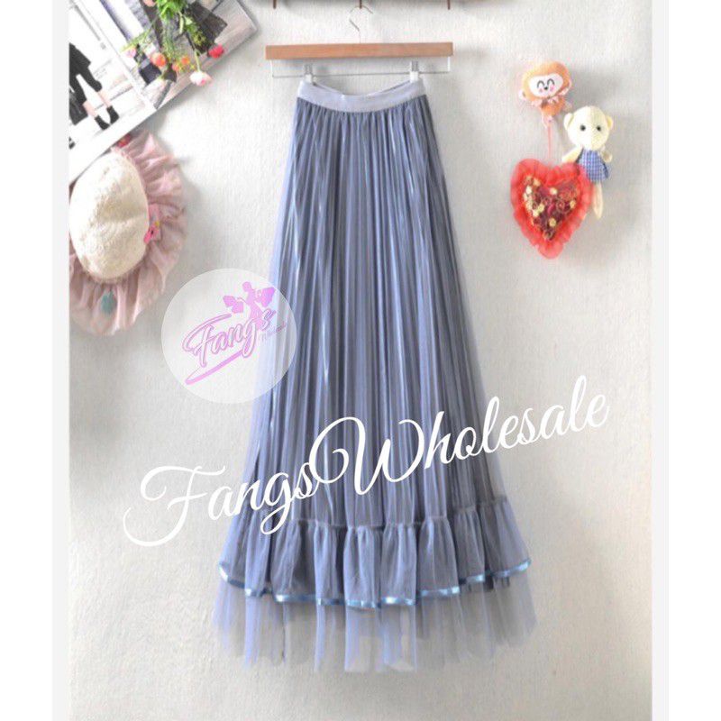 ROK PANJANG WANITA MUTIARA PITA RENDA MUIRAH BERKULITAS TERJAMIN TANGAN PERTAMA (RUFFLE)-2