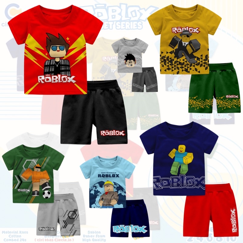 Setelan Kaos Anak Laki Laki Motif Roblox usia 1 tahun sampai 10 tahun