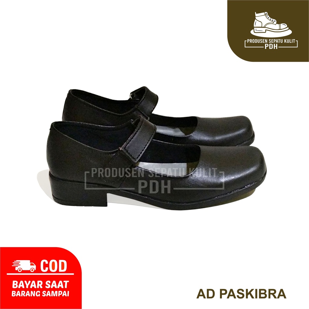 (JUMBO 36 - 43 44 45 46 47) SEPATU PASKIBRA PANTOFEL HITAM WANITA CEWEK KULIT ASLI BIG SIZE SEPATU FORMAL WISUDA SEKOLAH PEREMPUAN