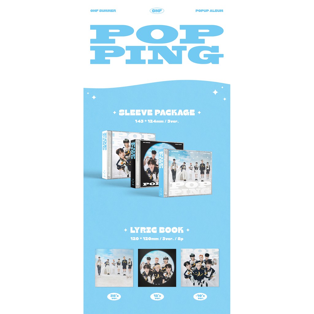 ONF Summer Popup Album POPPING 3 versions SET