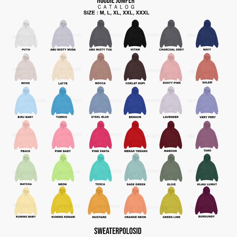 Hoodie Jumper Hitam Wanita XXS - XXXL Polos {KMT.20Au22o}