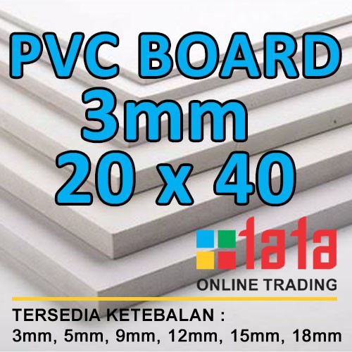 Pvc Foam Board Papan Potongan Tebal 3mm Ukuran (20x40)cm Per-pcs