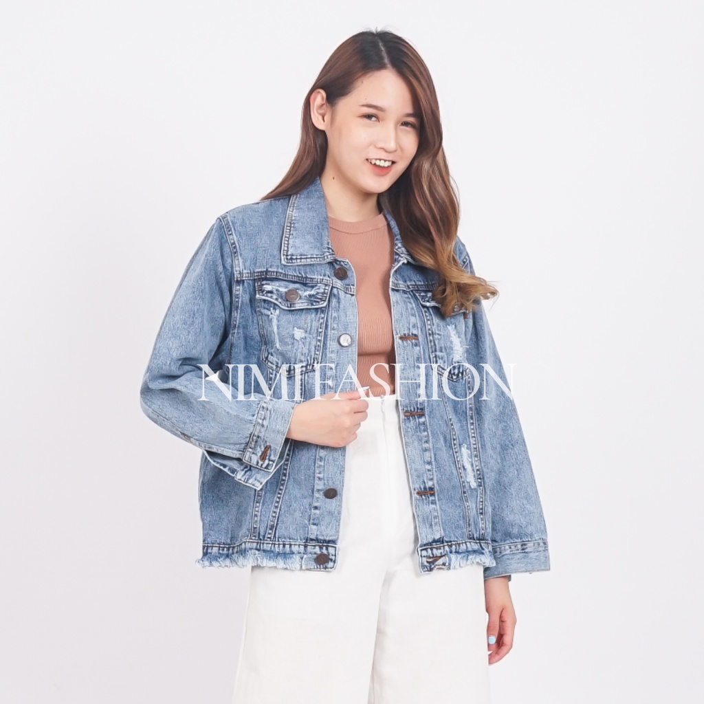 Jaket Jeans Wanita Oversize / Jaket Denim Wanita