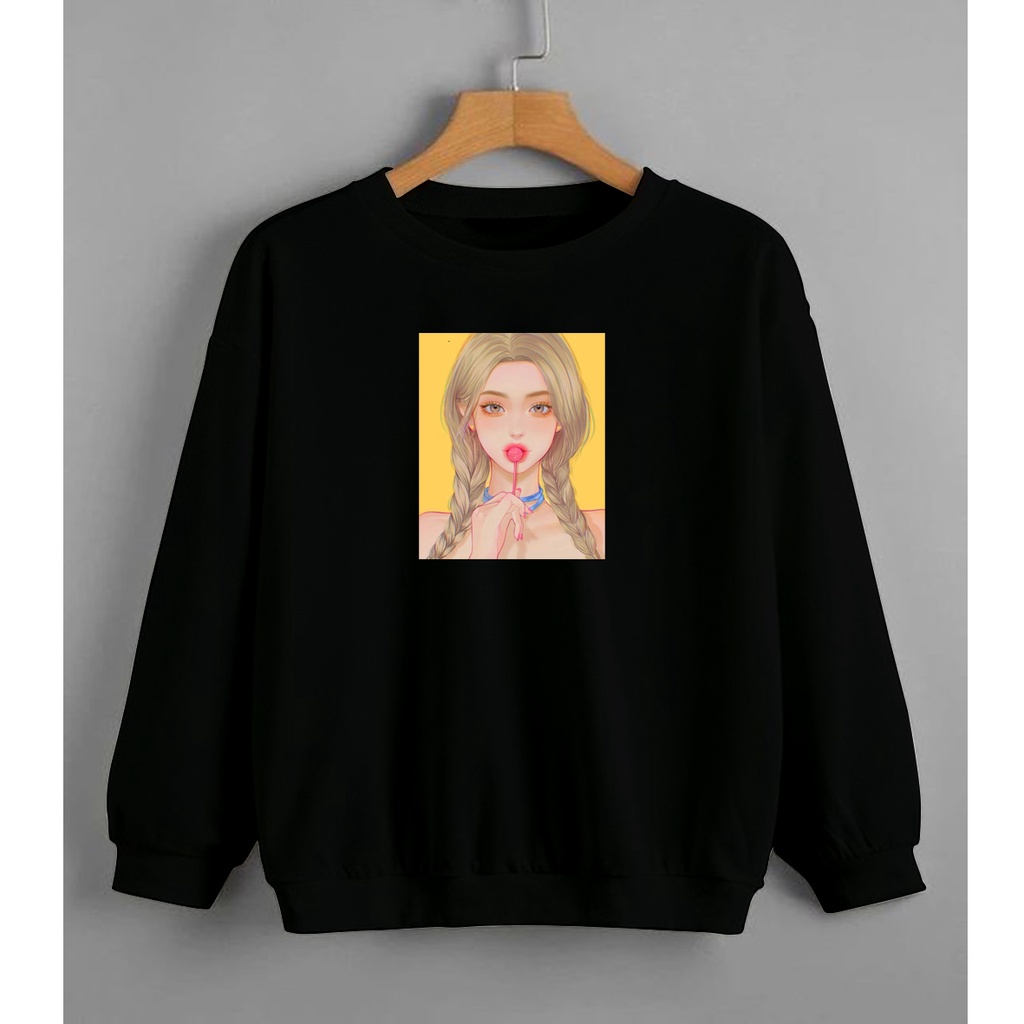 CALVIERO SHOP - BAJU SWEATER WANITA ATASAN GIRL LOLIPOP SWEATER DEWASA BRAND ANIME SWEATER HODDIE FASHION CITAYEM SCBD FASHION WEEK FASHION VIRAL TIKTOK