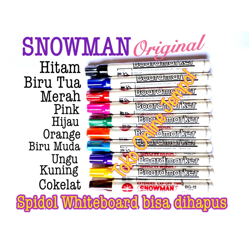 

SATUAN Spidol Boardmarker Whiteboard Snowman BG12 Ink eceran papan tulis white board ATK0471SM