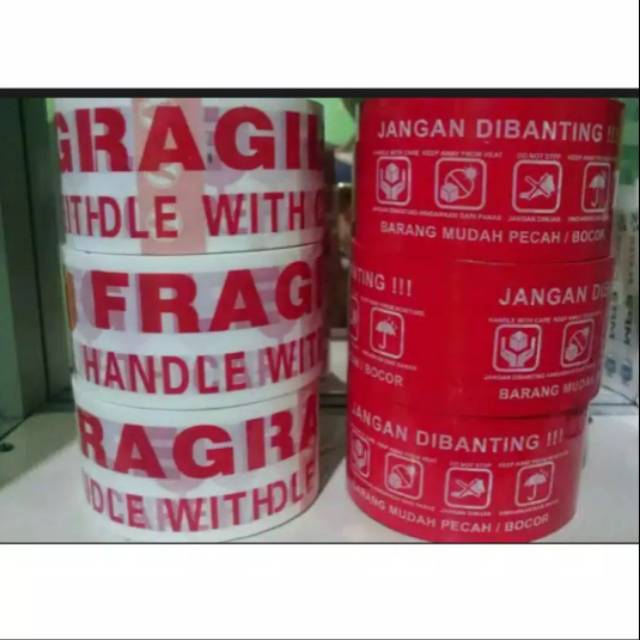 

Plakban Fragile Merah Putih Jangan dibanting Lakban Fragile Isolasi Jangan dibanting