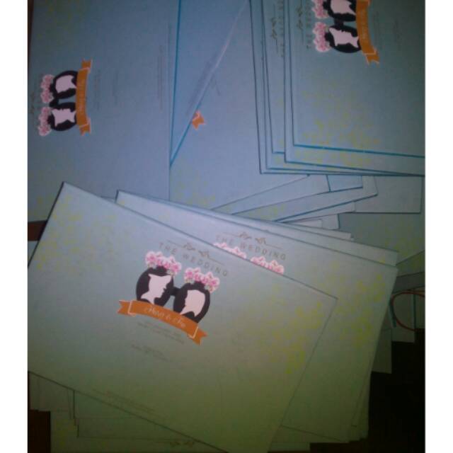 Undangan hardcover lipat 2 semi pop up