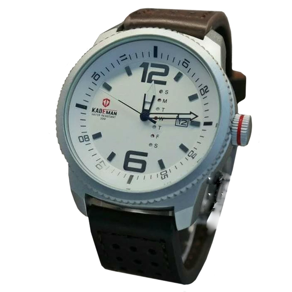 Kademan 6684 - Jam Tangan Casual Pria Murah Anti Air - Tali Kulit - Analog Quartz - Original