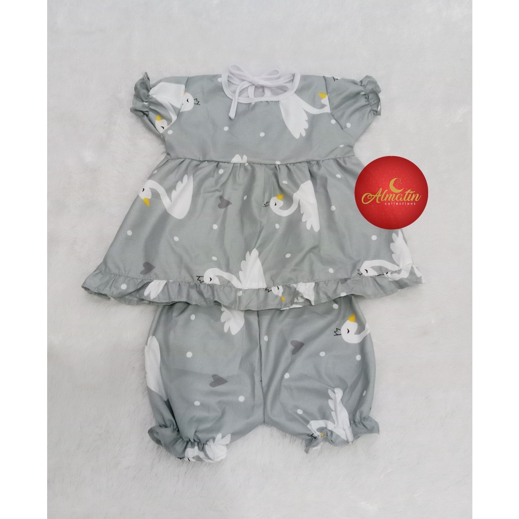 Baju Anak Dres Perempuan / Setelan Dres Bayi 0-12 bulan / Piyama Polymikro