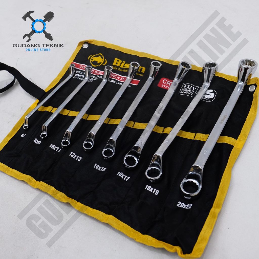 Kunci Ring 1 SET 8pcs 6-22mm Bison / Double Ring Wrench Set 8 pcs 6-22mm