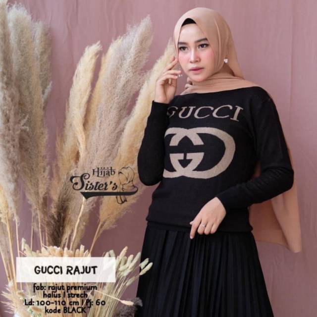 Gucci Rajut, ATASAN RAJUT WANITA JUMBO FIT XXL LD 110-114 BAHAN RAJUT PREMIUM TERMURAH TERLARIS OOTD