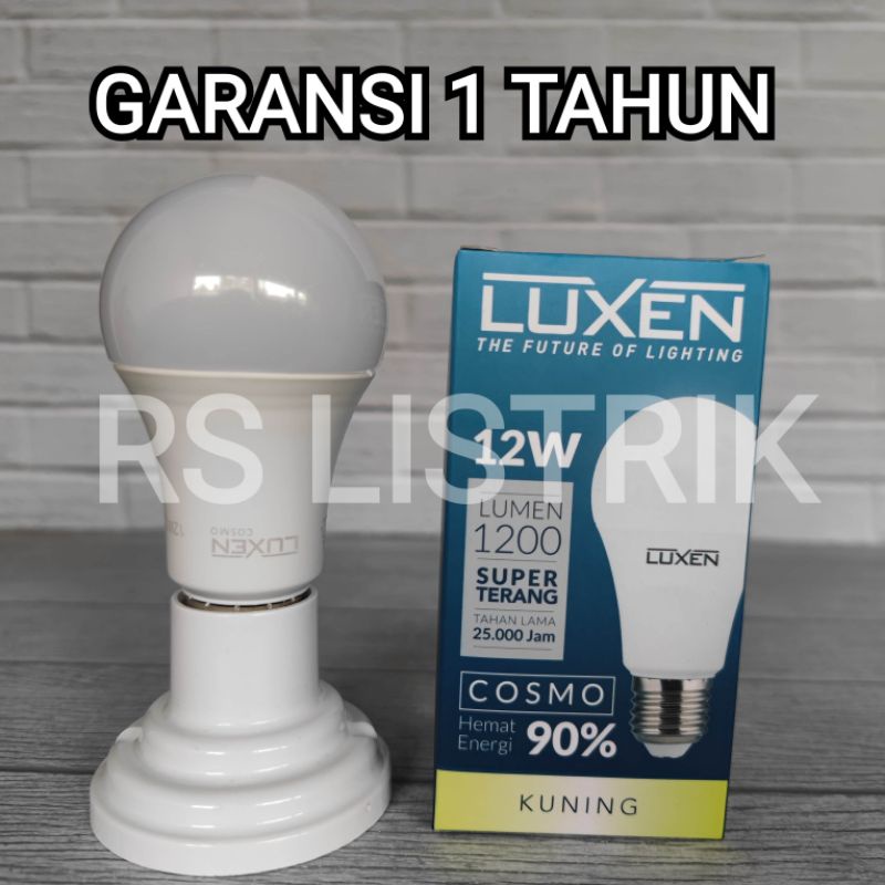 LUXEN LAMPU LED BULB 12W 12 WATT COSMO KUNING 3000K WARM WHITE