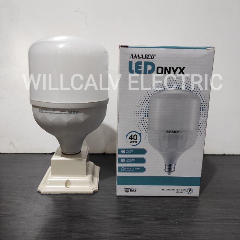 LAMPU AMASCO ONYX 40W 40 WATT / LAMPU LED AMASCO ONYX 40W 40 WATT CAHAYA PUTIH