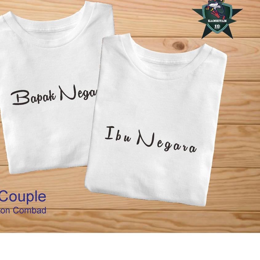 ✫ [BISA ] Kaos Couple Pasangan Dewasa Putih Bapak Ibu Negara Lengan Panjang Pendek KIDSPRING ℗