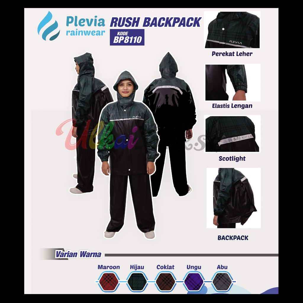 Plevia Jas Hujan Setelan Plevia Jaket Celana Backpack Rush BP8110 Murah Laris