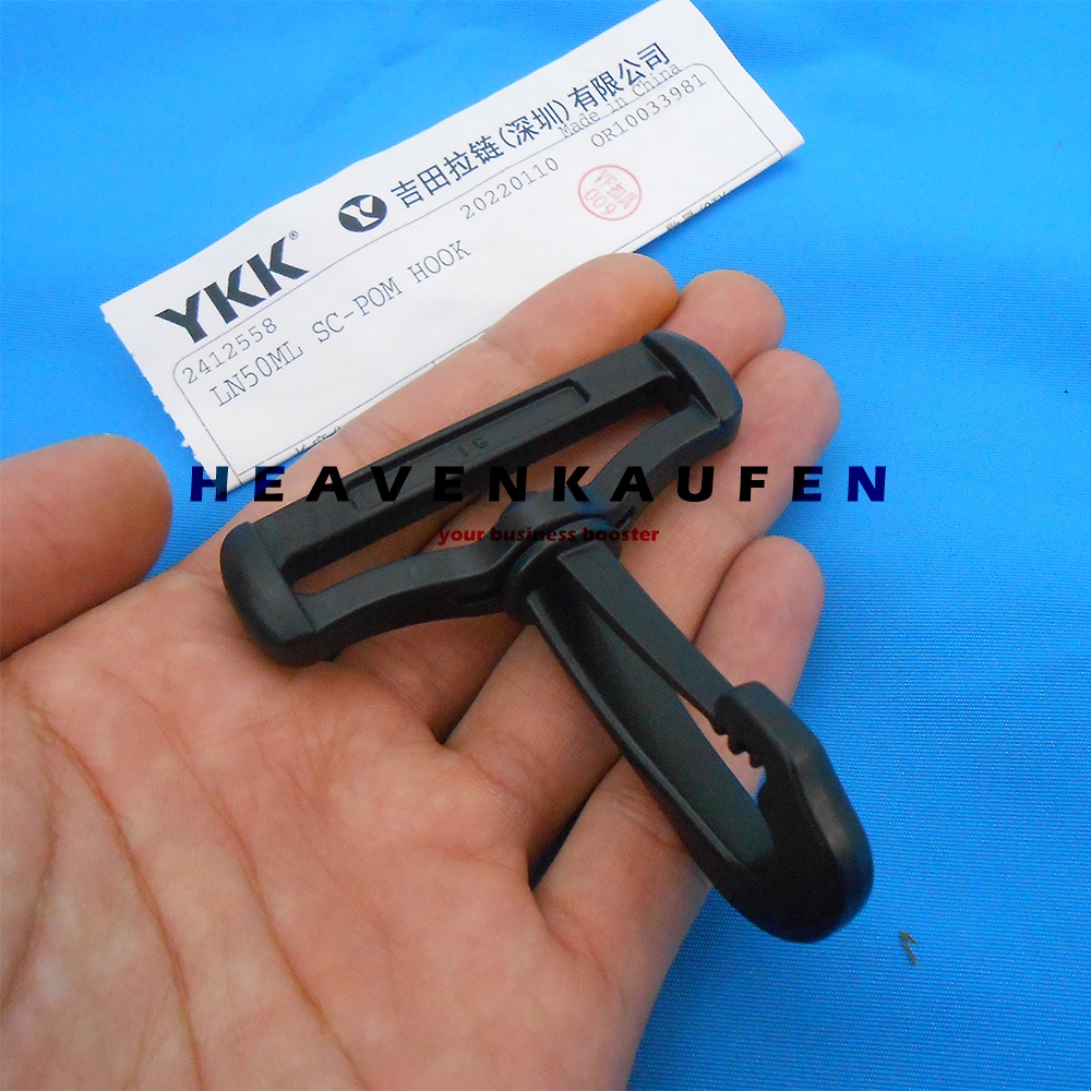 Kait Pengait Hook YKK 5 cm Warna Hitam MAterial Poly Acetal POM Kuat Bagus High Quality