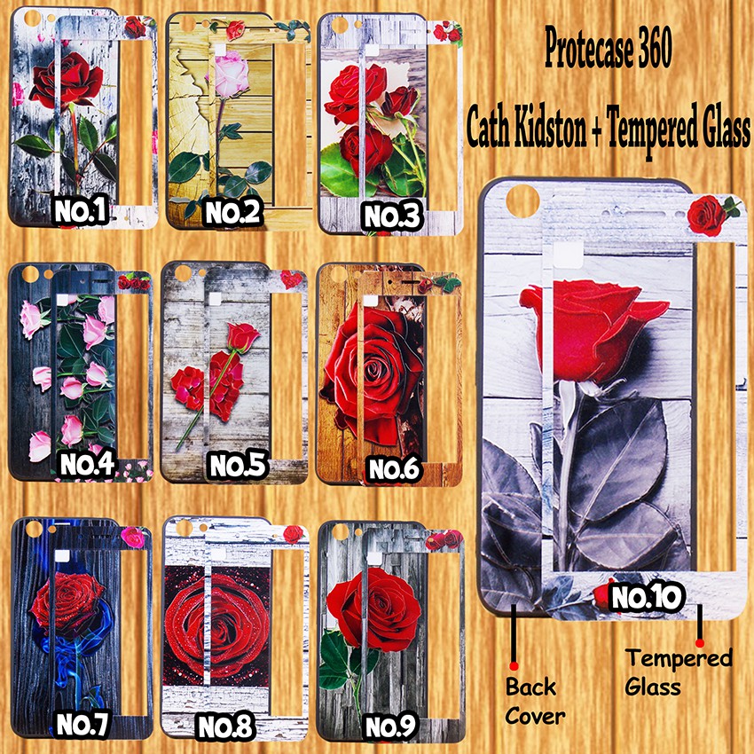 Protect 360 Case Gambar CK + Tempered Glass for Samsung/Oppo/Vivo/Xiaomi/ Iphone