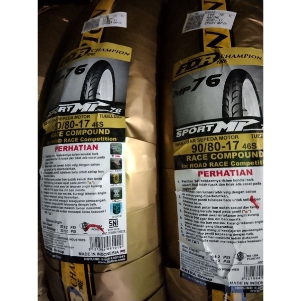 ban FDR mp76 mp27 90/80-17 softcompound race 1pcs 90 80 17