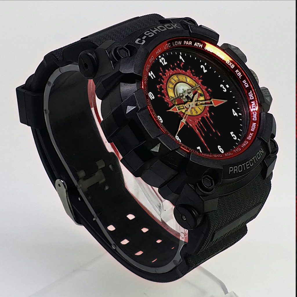 (ISTIMEWA BOSSQUE) JAM TANGAN GUNS N' ROSES LIST MERAH - EXCLUSIVE 1