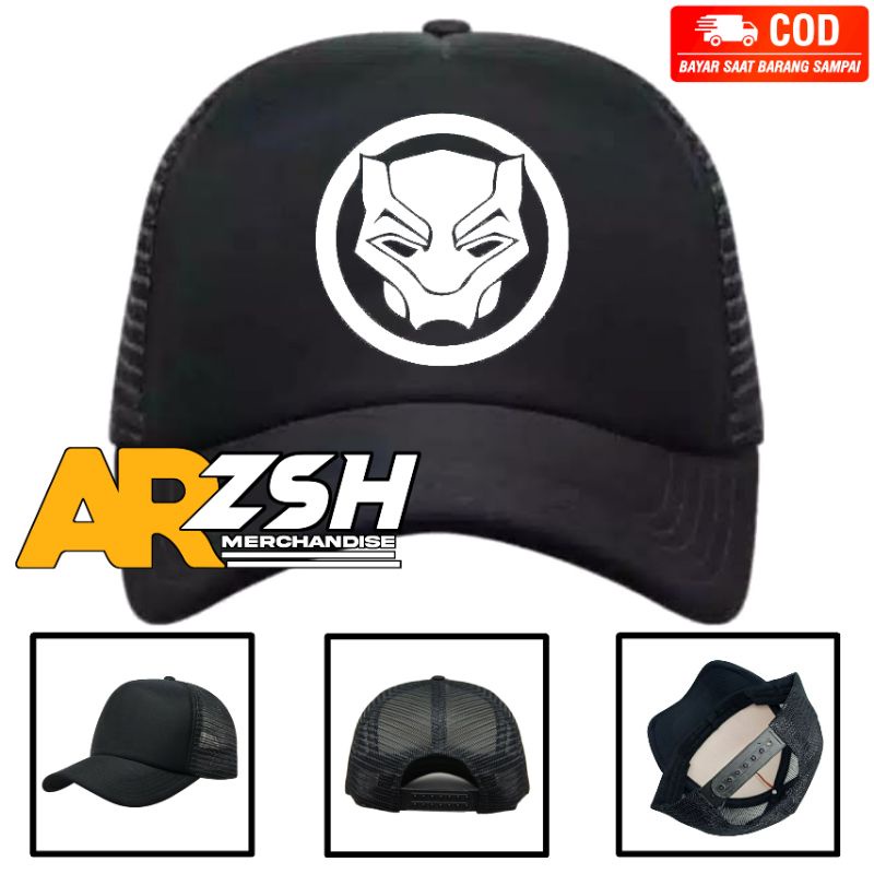 Topi Black Panther Marvel Trucker - Topi Trucker Jaring Black Panther