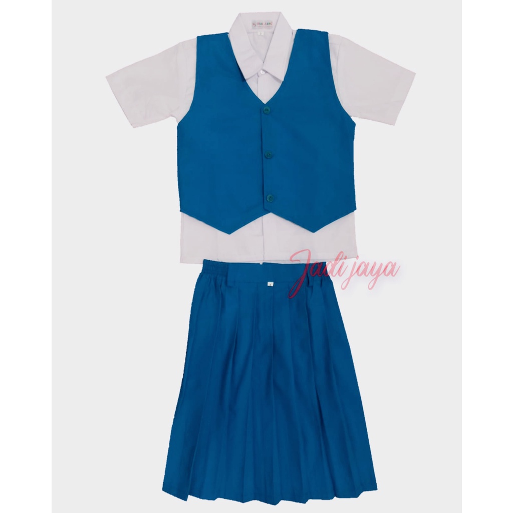 Seragam Anak TK Nasional Biru Anak Perempuan