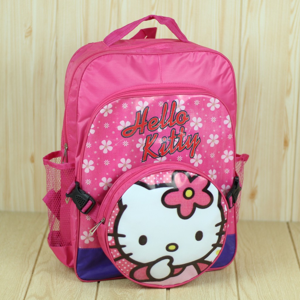 Back Pack Anak Cewek 2in1 Hello Kitty Pink Tas Ransel Sekolah Karakter Lucu Perempuan Fashion Kids