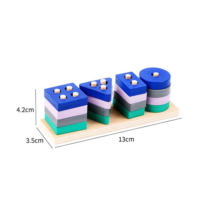 Mainan Puzzle Jigsaw Montessori Mencocokkan Bentuk Geometri Bahan Kayu Untuk Edukasi Anak