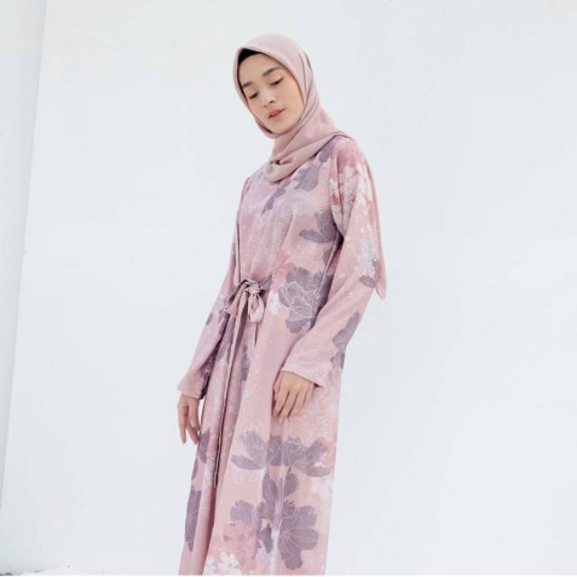 Winter dress by vanilla hijab (pink size L)