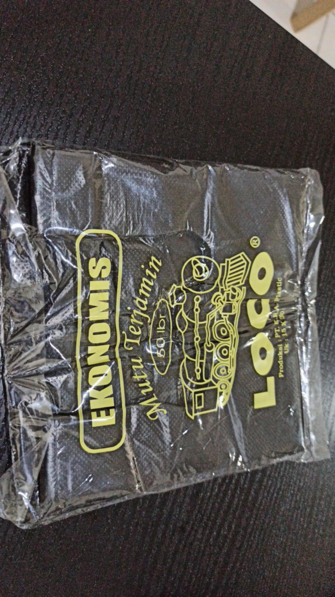 Kantong Plastik Kresek Loco Hitam Tipis Ekonomis 15 X 30 Murah 1pack Isi 50