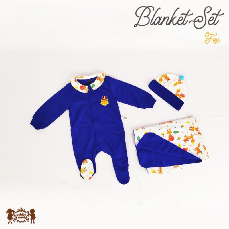 Petite Mimi Blanket set 4in1 Sleepsuit Newborn Pakaian Piyama Baju Bayi Baru Lahir