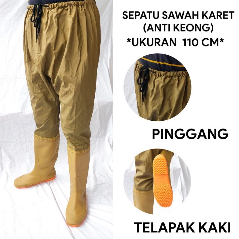 SEPATU BOOTS KARET CELANA PANJANG SEPINGGANG PETANI SAWAH ((110 cm )) SEPATU SAWAH BOOTS KARET SAWAH