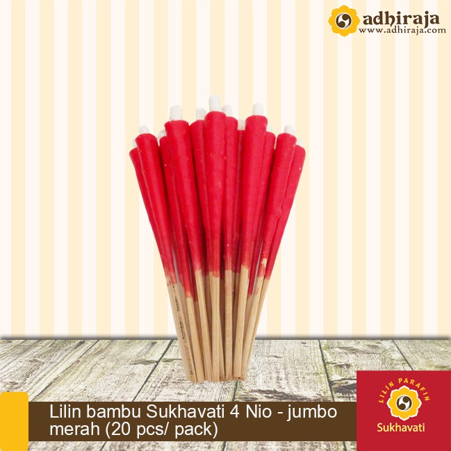 Lilin bambu Sukhavati 4 Nio -Jumbo merah