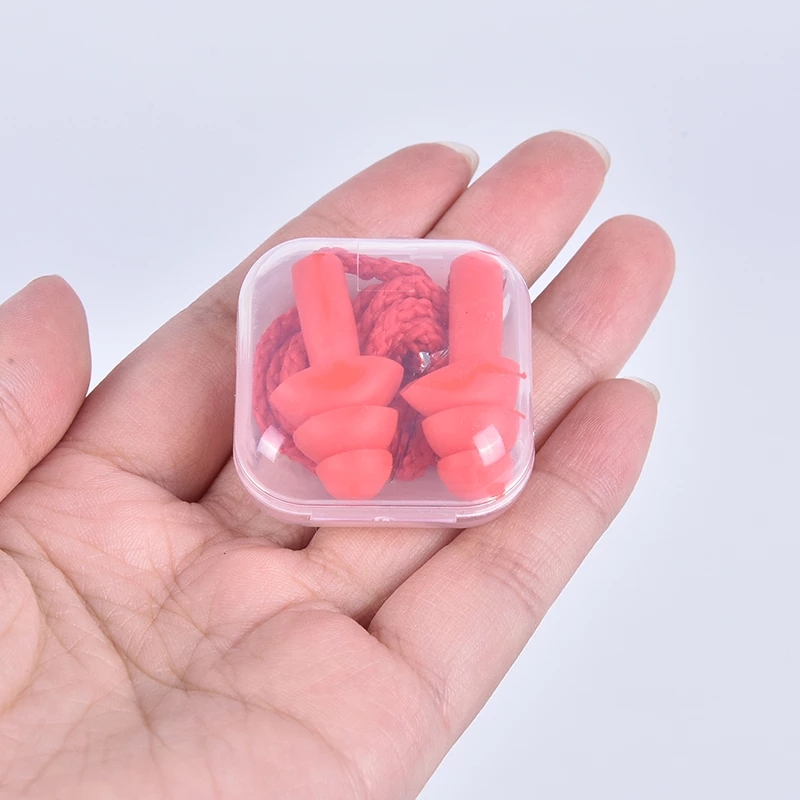 1 Pasang Ear Plugs Bahan Silikon Lembut Tahan Air Anti Kebisingan Untuk Tidur