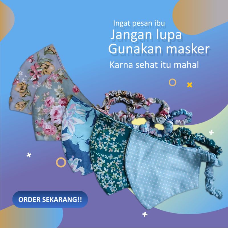 Masker hijab-masker hijab 3ply-masker hijab kain-masker hijab medis-masker hijab serut-masker motif