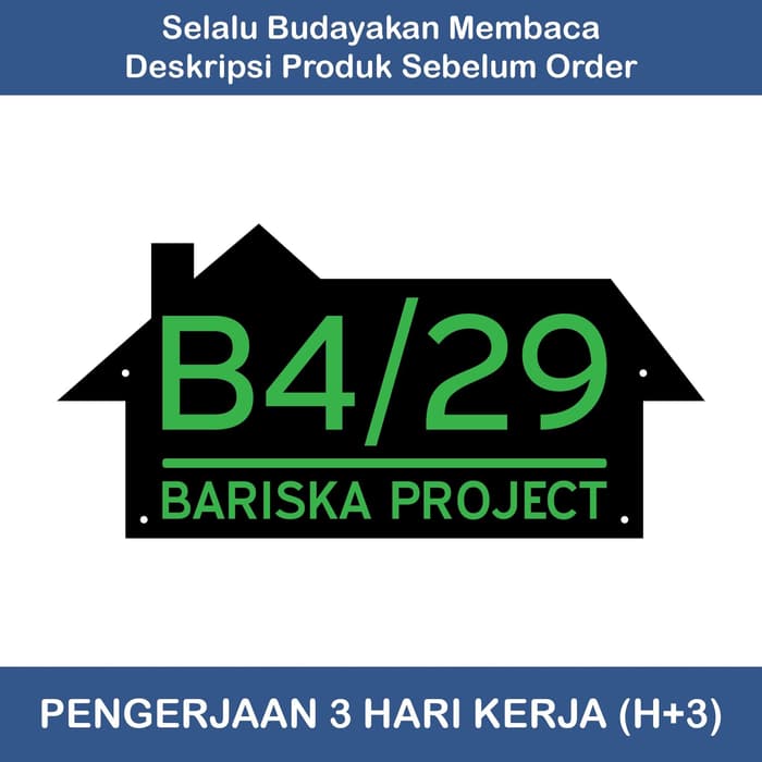 

Nomor Rumah Acrylic / Akrilik 35 x 17 Laser Cutting
