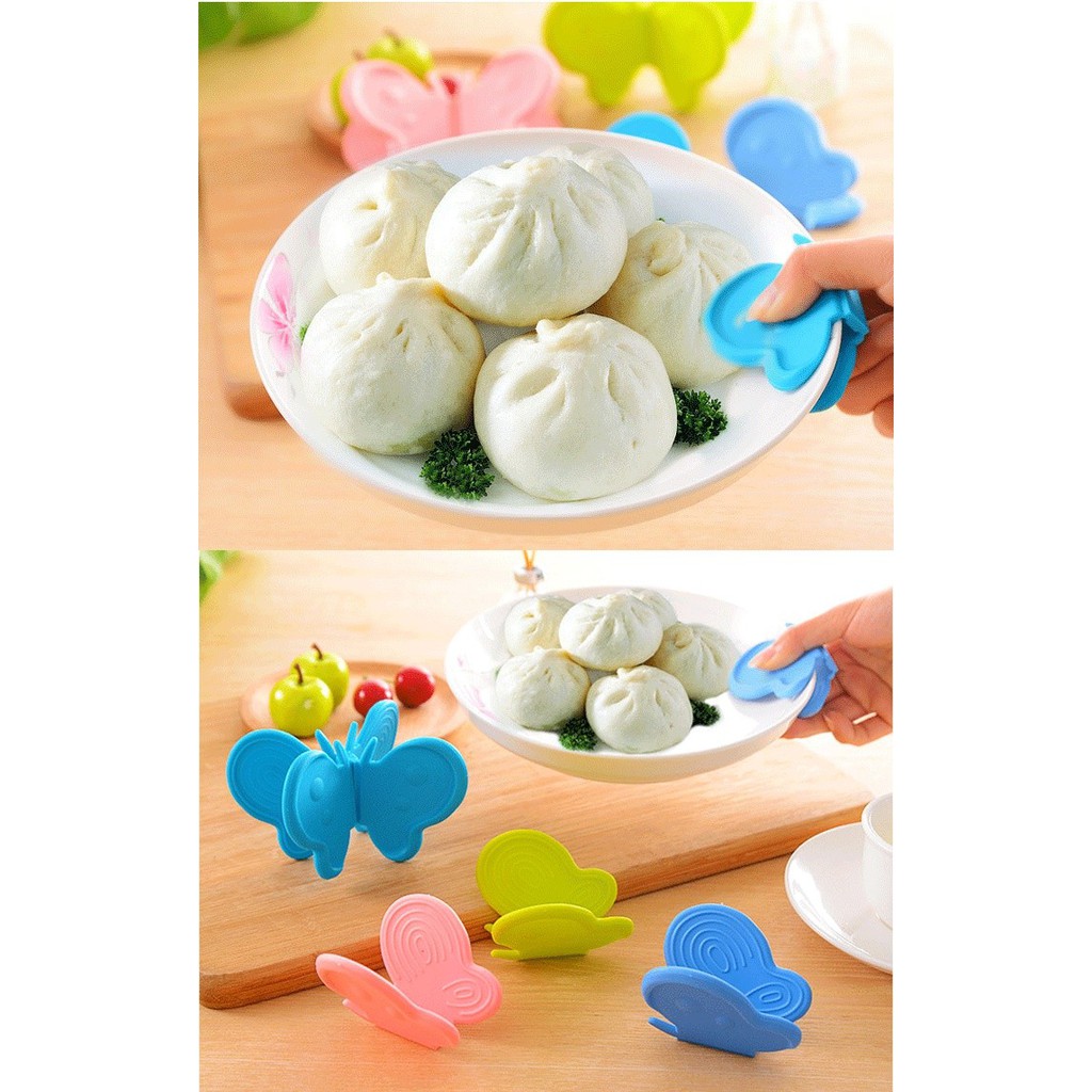 Pegangan Panci Anti Panas Kupu Kupu Penjepit Magnet Kulkas Silikon Jepit Holder Clamp SIlicone