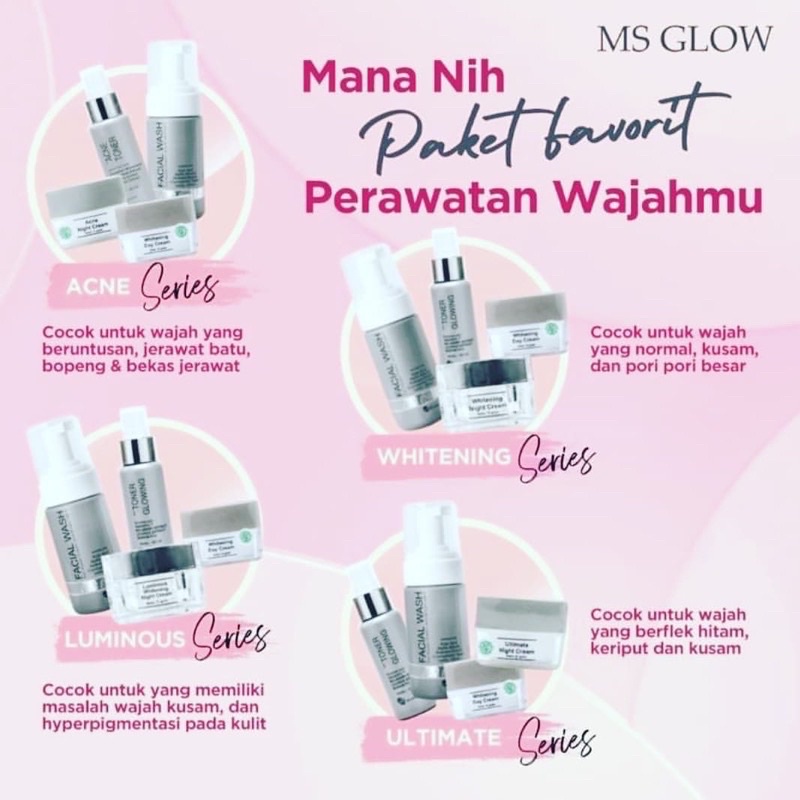 MS GLOW PAKET WAJAH ( BERKODE UTUH )