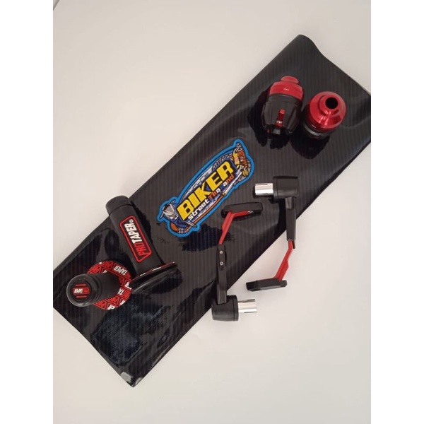 [PAKET JUMBO]Sarung Jok Kulit Biker Carbon Jumbo Plus Progaut Robot Plus Jalu as Plus Grip Protaper  Nmax - Lexy - Vixon - Xmax - Pcx - Aerox - Vario 150 - Vario 125 -Scoopy DLL