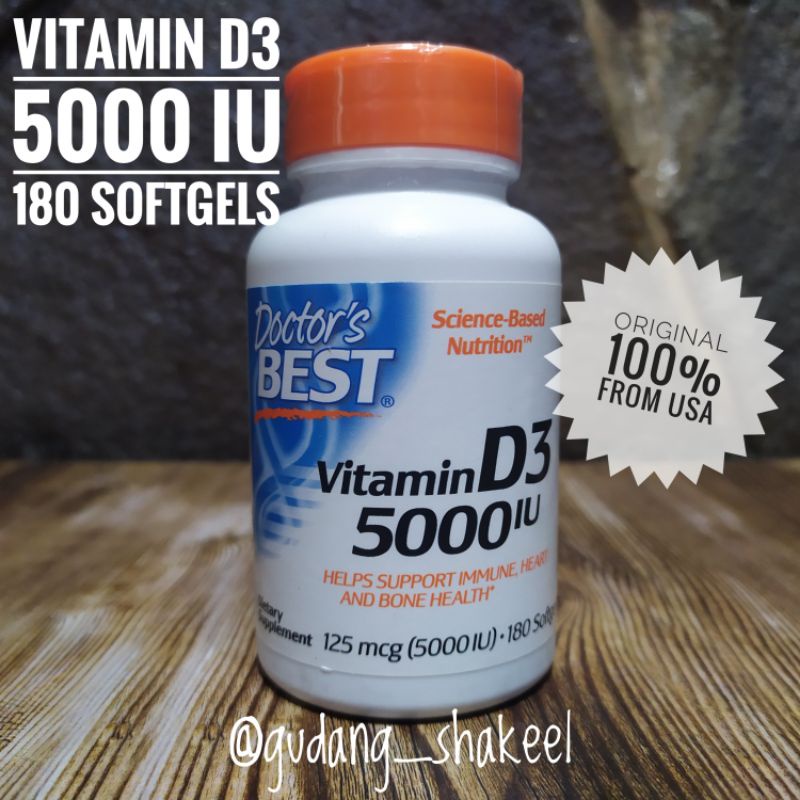 Jual Doctor Best Vitamin D3 5000 iu 180 Softgels Original USA Shopee