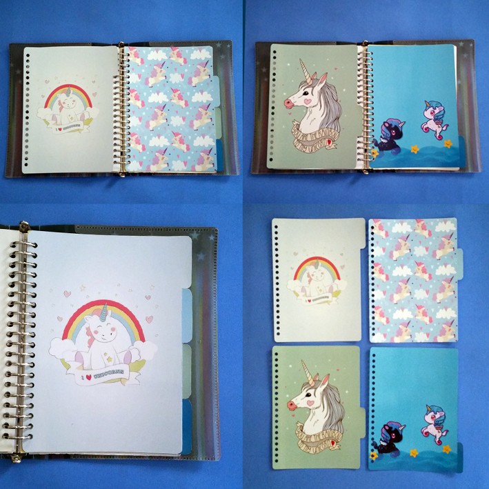 

Pembatas Unicorn Biru Binder 2 Ring, 6 Ring, 20 Ring, 26 Ring 1 Set 4 Lembar Laminasi Glossy Murah