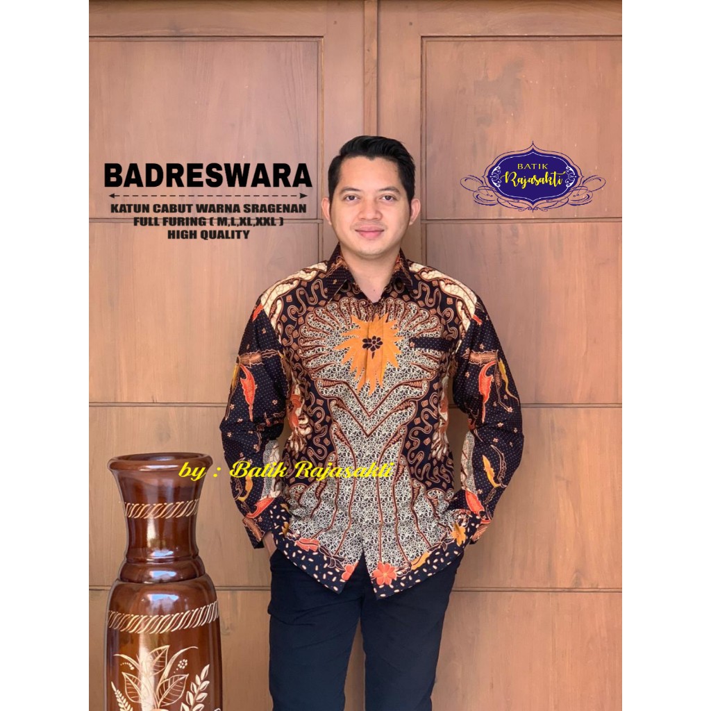 BADRESWARA RAJASAKTI KEMEJA BATIK SOLO PRIA LENGAN PANJANG LAPIS FURING ATASAN BATIK PREMIUM MODERN KATUN HALUS BAHUWIRYA  BANAMITRA BANAMITRA PUTIH BANGSAWAN BAYU PUTRA BERLIAN BIRU BHARATAYUDA BIMASENA BIRENDRA BIRU INDAH BRAHMAKERTA BRAHMAKER