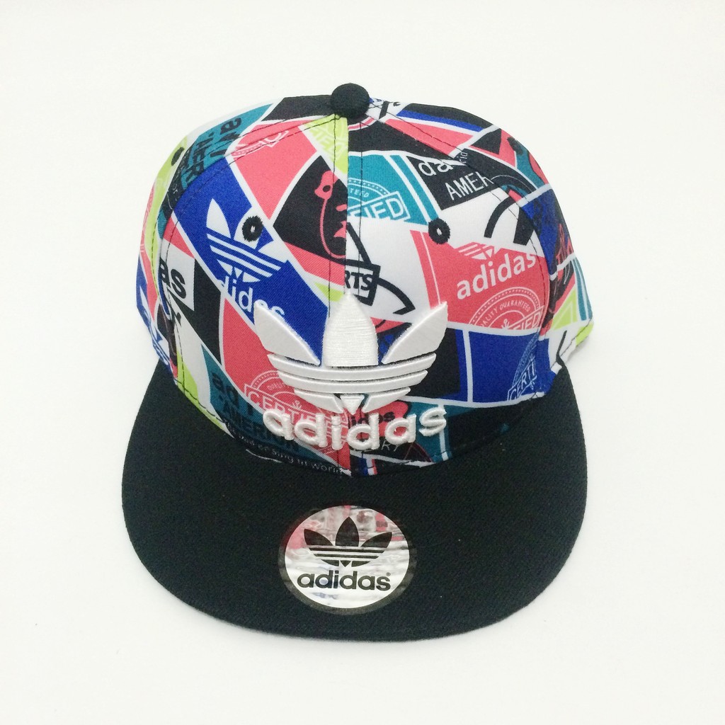 Topi Snapback Adidas Corak Putih import murah