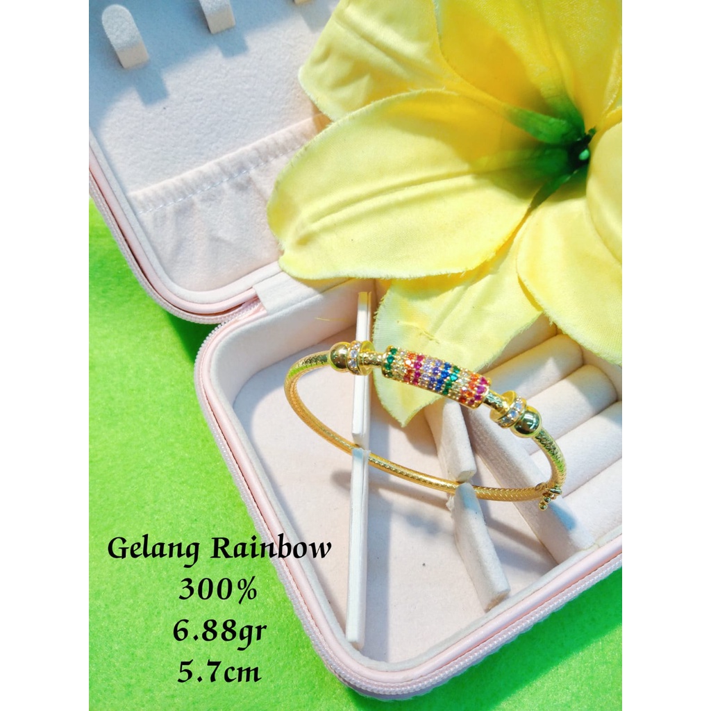 Gelang wanita dewasa fashion rainbow kadar 300/6karat termurah