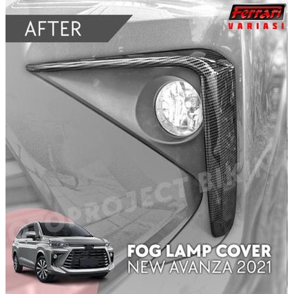 cover fog lamp lampu depan mobil Avanza 2021 carbon ferrari variasi